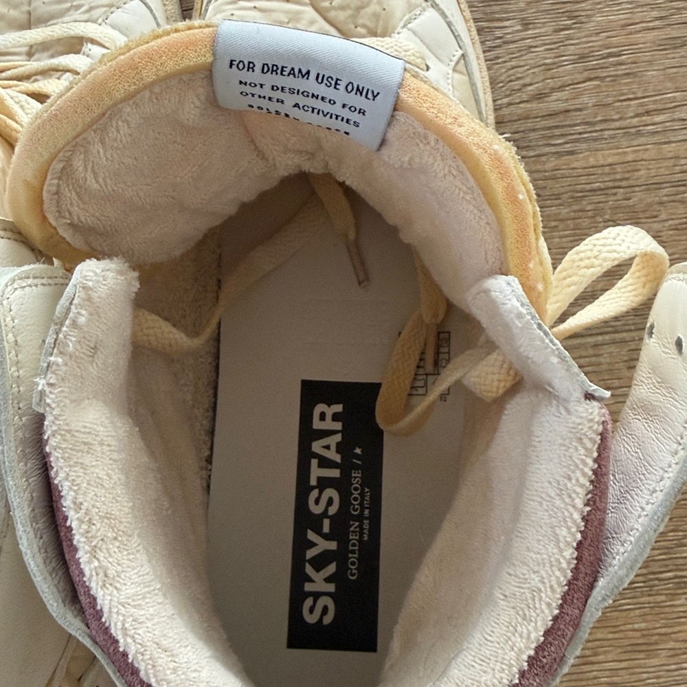 Golden Goose Men's High-Top Sneakers - Beige and Burgundy - Picture 10 of 10